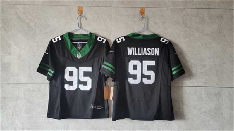Women%27s New York Jets #95 Quinnen Williams Black F.U.S.E. Vapor Stitched Jersey->san francisco 49ers->NFL Jersey